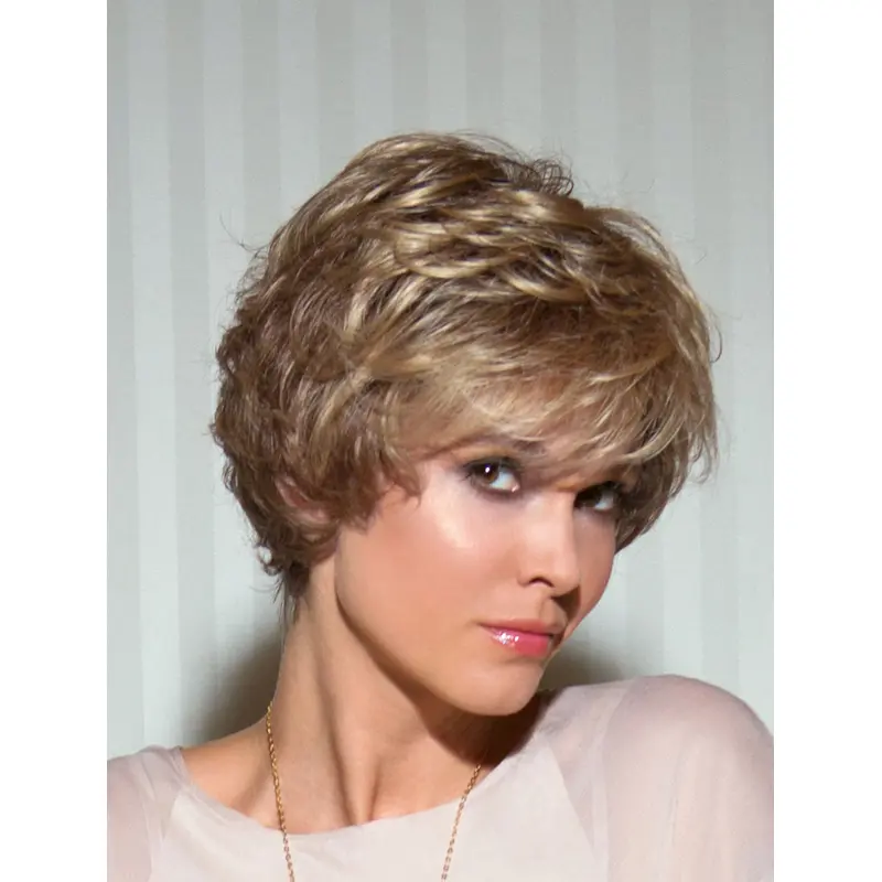 Faddish Blonde Wavy Short Lace Wigs