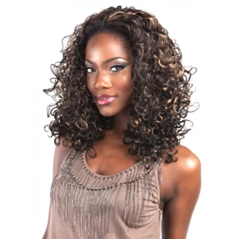 Refined Brown Curly Shoulder Length Human Hair Wigs & Half Wigs