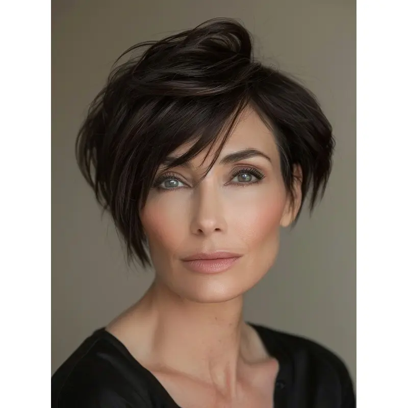 Short Black Wigs 8" Bobs Monofilament Straight Remy Human Hair Wigs