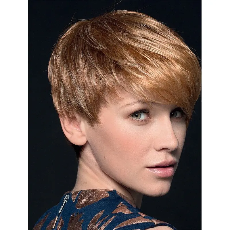 Blonde 4" Boycuts Cropped Top Monofilament Wigs