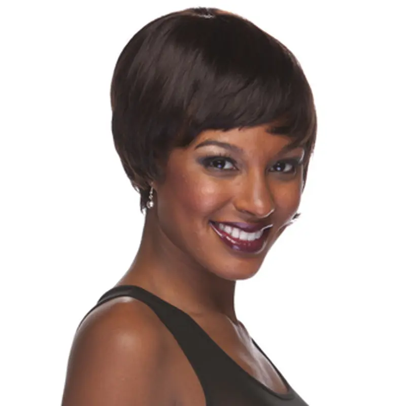 Brown Easy Boycuts Straight Short Wigs