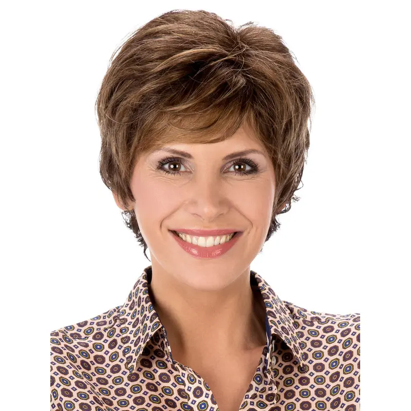 Brown Straight Capless Great Boycuts Synthetic Wigs