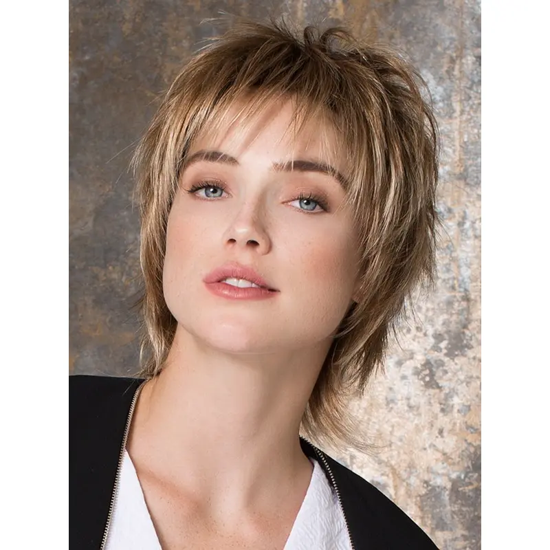 High Quality Straight Boycuts Blonde Monofilament Wigs