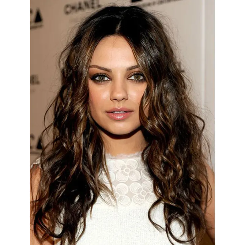 Lace Front 18" Curly Long Without Bangs Mila Kunis Wigs