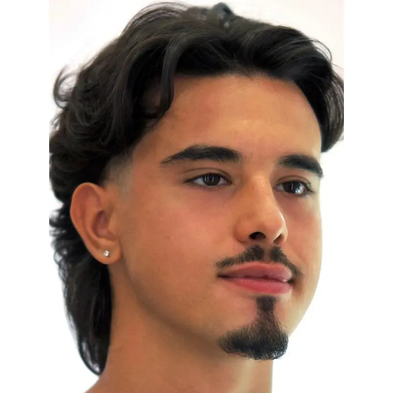 Men Hair Wigs Layered Black Wavy 10" Lace Front Wigs