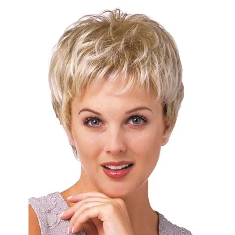 Soft Blonde Curly Cropped Synthetic Wigs