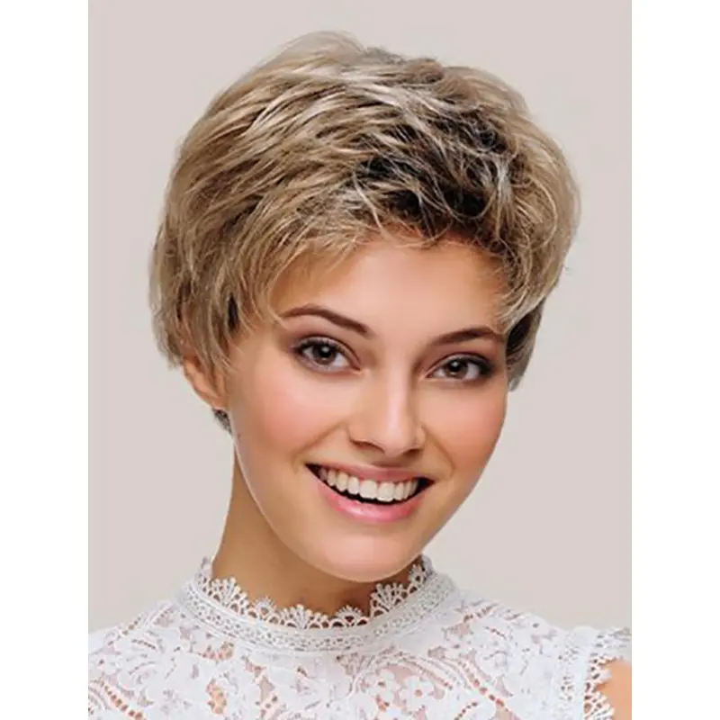 Synthetic 6" Wavy Short Blonde Women Classic Wig
