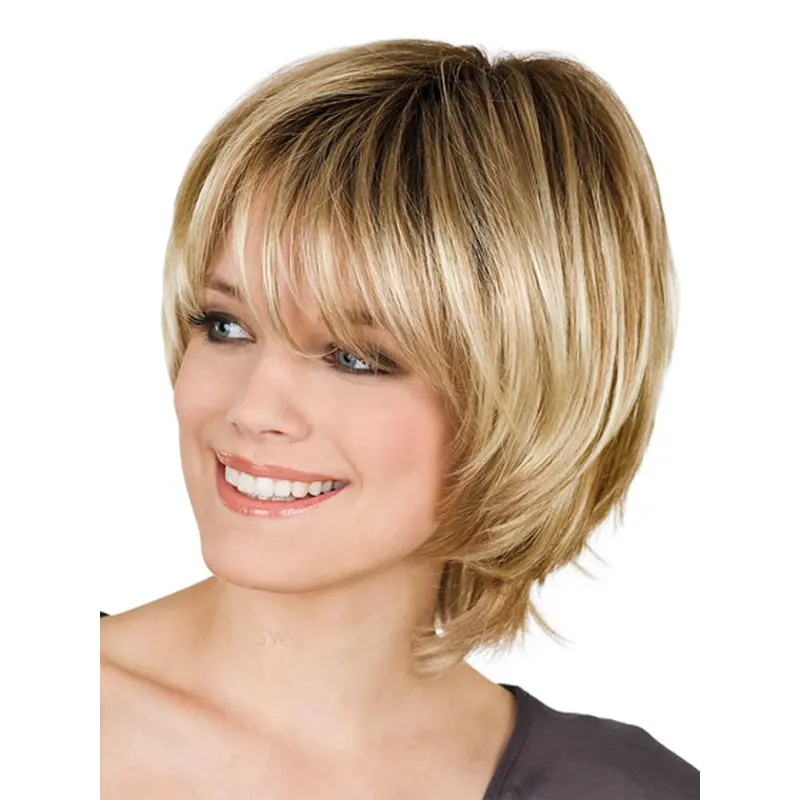 Blonde Straight Synthetic Cosy Short Wigs