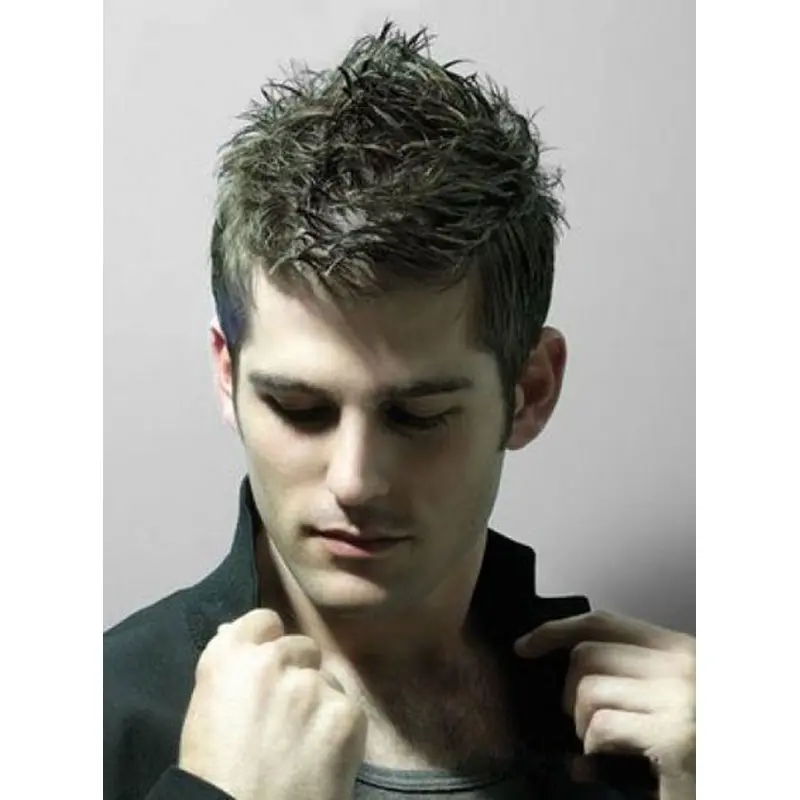 Brown Straight Remy Human Hair Online Men Wigs