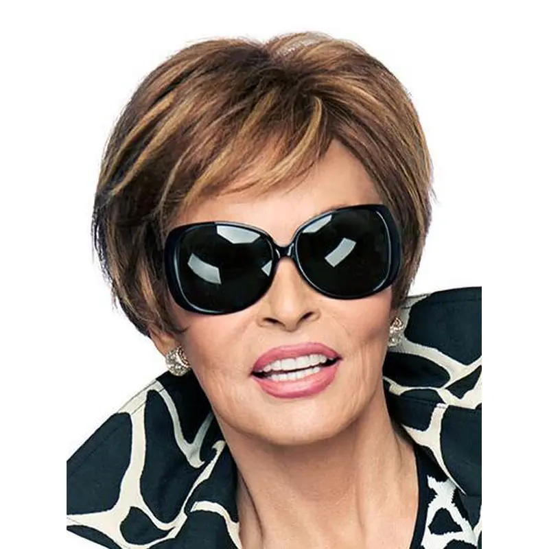 Gorgeous Monofilament Straight Brown Short Wigs