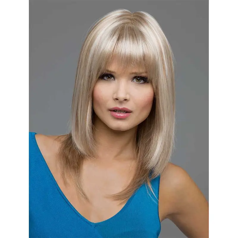Ideal Blonde Straight Shoulder Length Lace Front Wigs