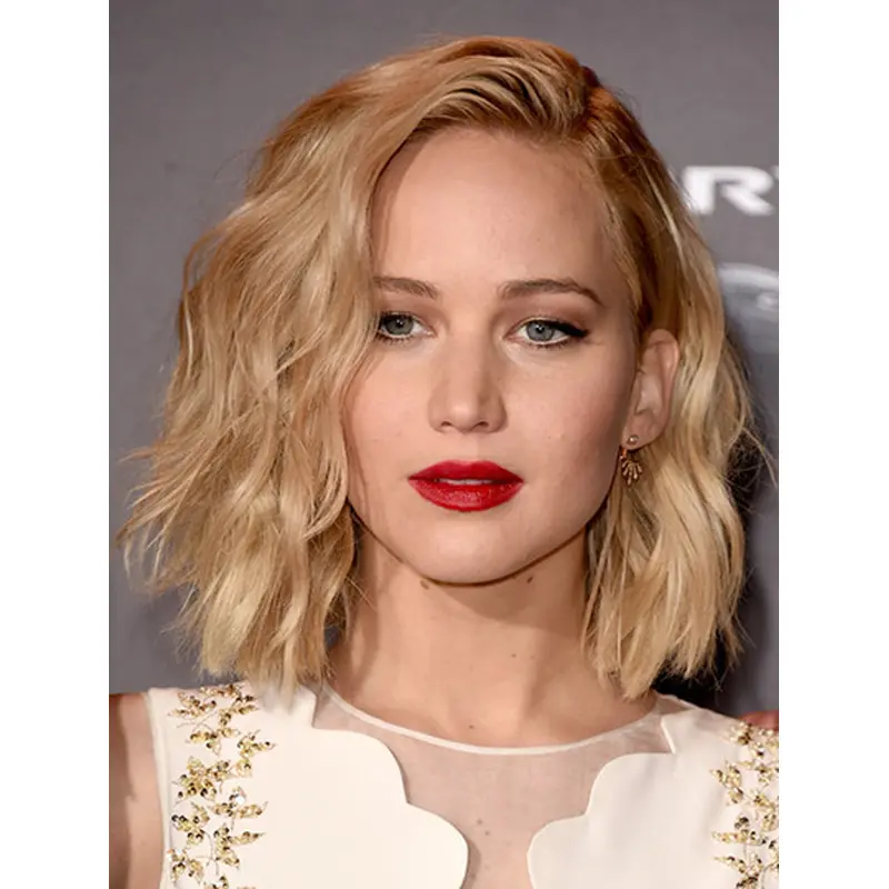 12" Lace Front Shoulder Length Synthetic Wavy Jennifer Lawrence Wigs