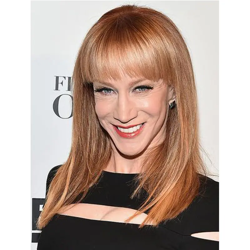 16" Capless Long Synthetic Straight Kathy Griffin Wigs