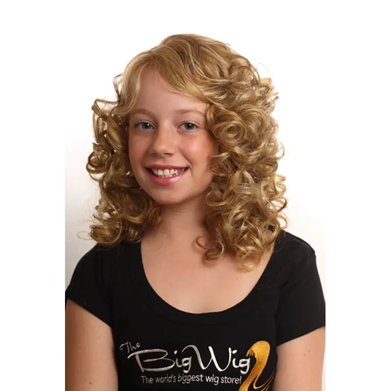 Beautiful Blonde Curly Shoulder Length Kids Wigs