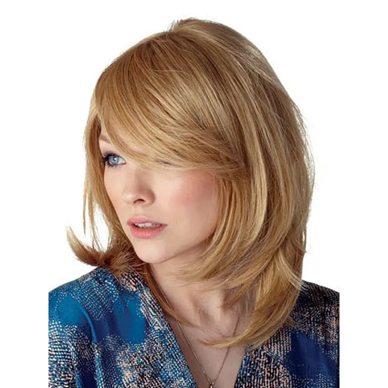 Blonde Straight Synthetic Cosy Medium Wigs
