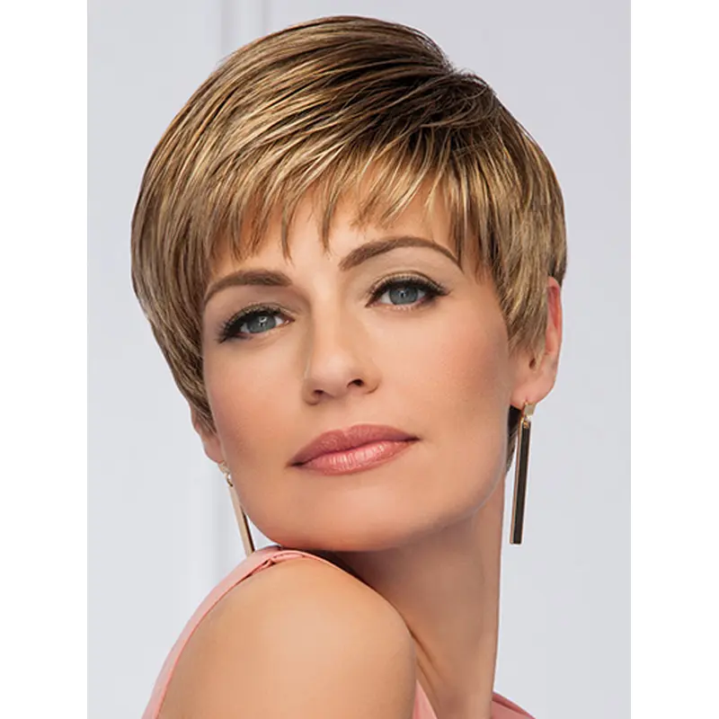 Boycuts Straight Brown Synthetic 5" Short Wigs