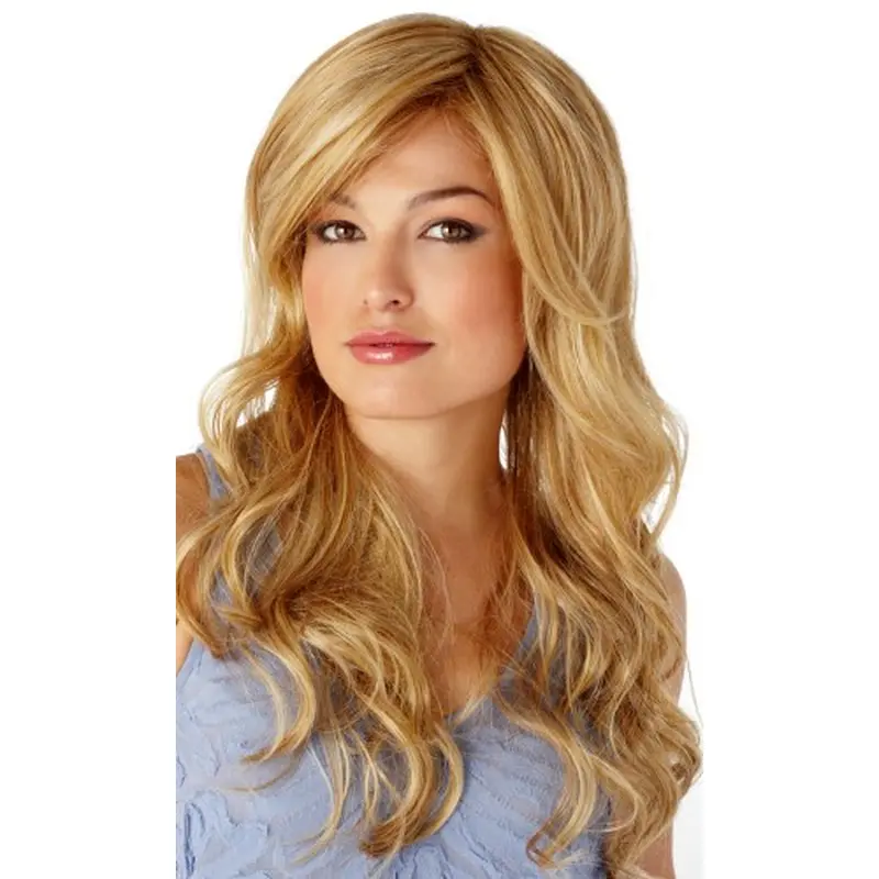 Comfortable Synthetic Blonde Wavy Long Wigs