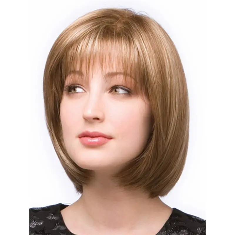 Easeful Blonde Monofilament Chin Length Wigs For Cancer