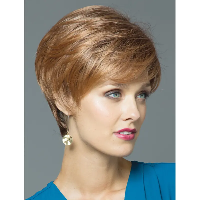 Lace Front Gentle With Bangs Straight Short Wigs
