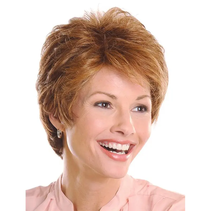 Monofilament No-fuss Layered Wavy Short Wigs