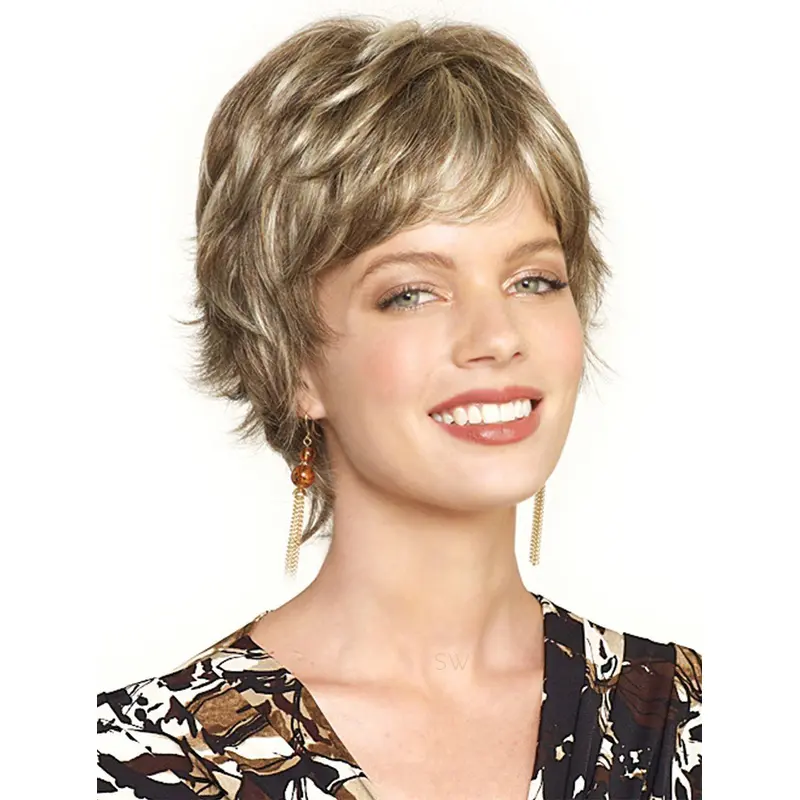 Popular Wavy Boycuts Blonde Short Wigs