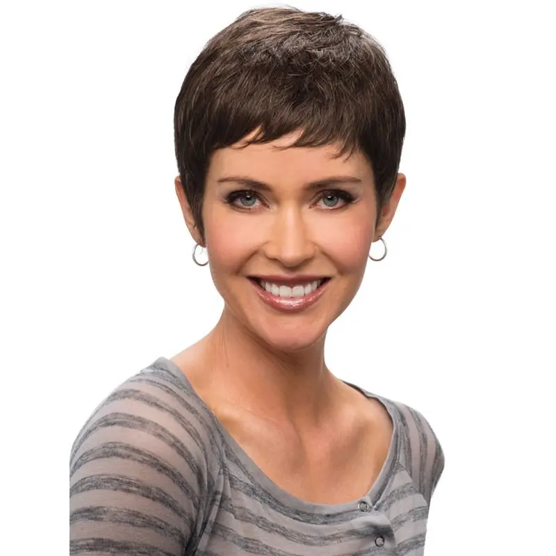 Discount Monofilament Straight Cropped African American Wigs