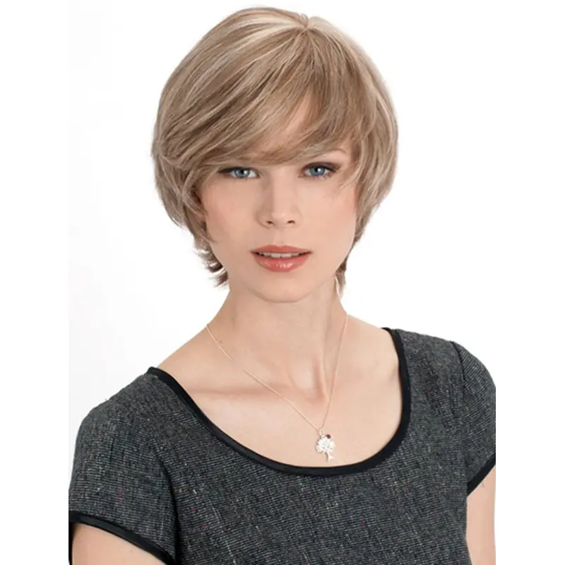 Monofilament Straight Remy Human Hair Soft Medium Wigs