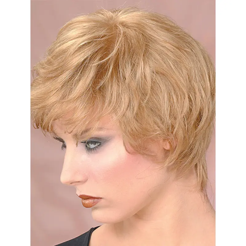 Wavy Monofilament Blonde Short Classic Cut Wig