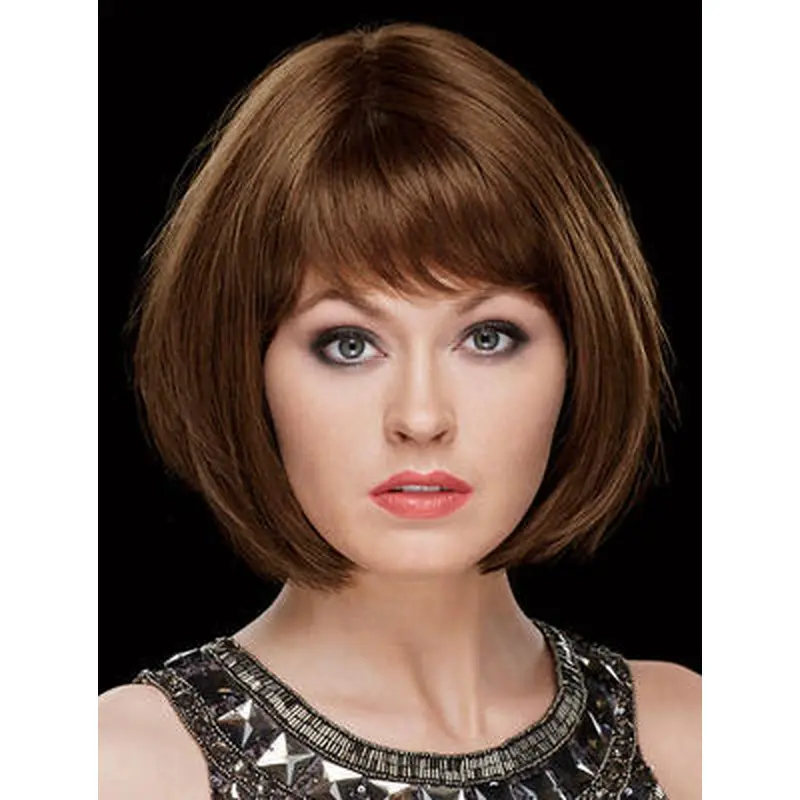 Fabulous Chin Length Straight Brown Bobs Fantastic Wigs
