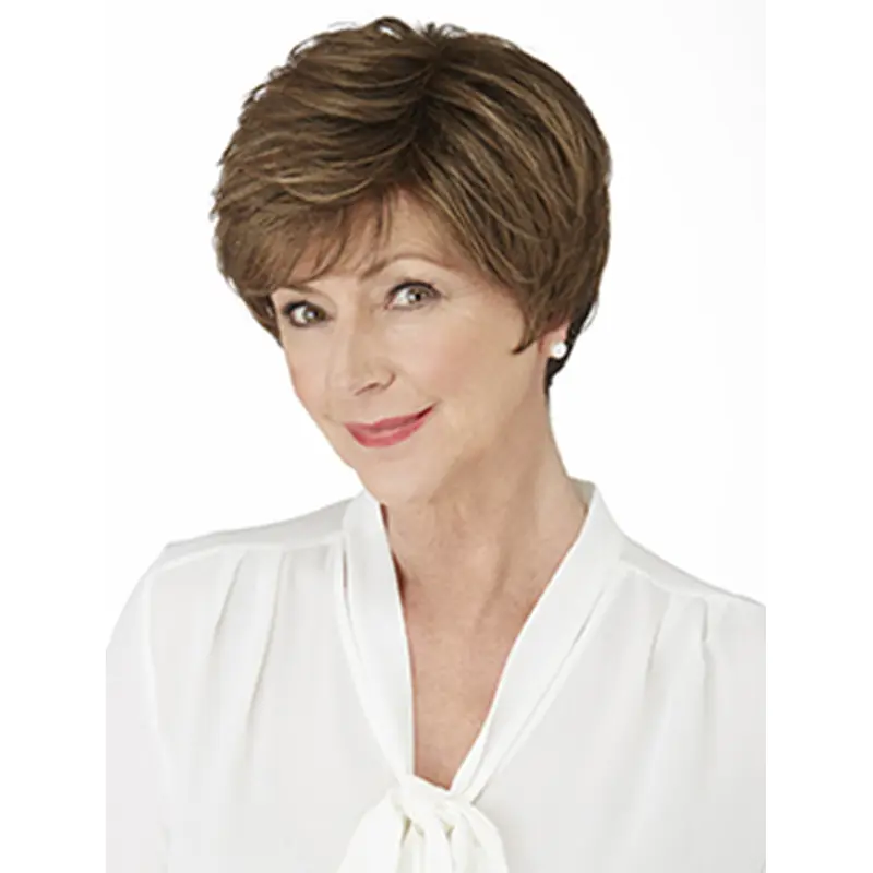 Suitable Monofilament Straight Brown Short Wigs