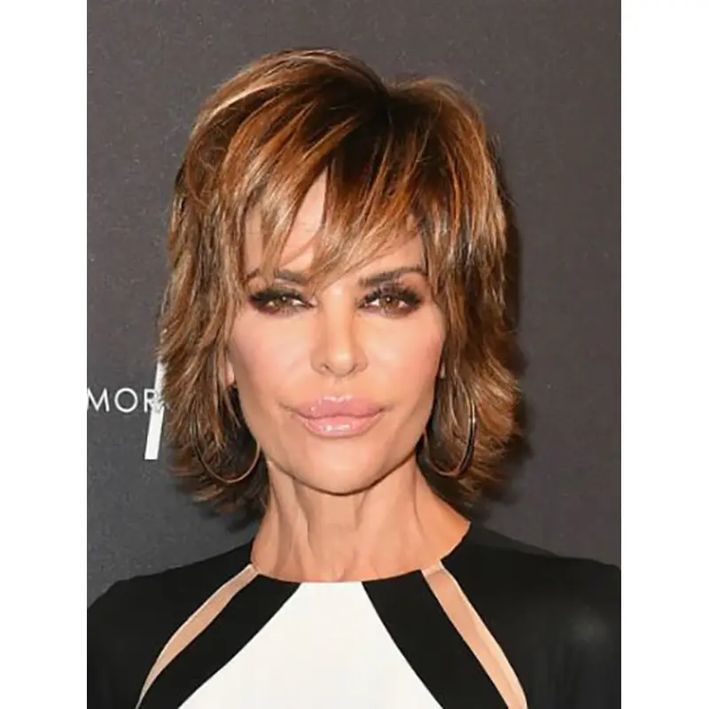 12" Lace Front Chin Length Synthetic Straight Lisa Rinna Wigs