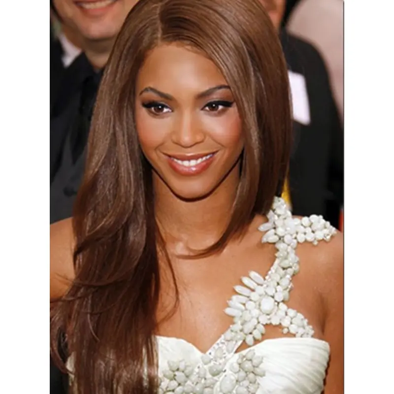 Natural Straight Beyonce 22 Inches Silky Remy Hair Lace Wig