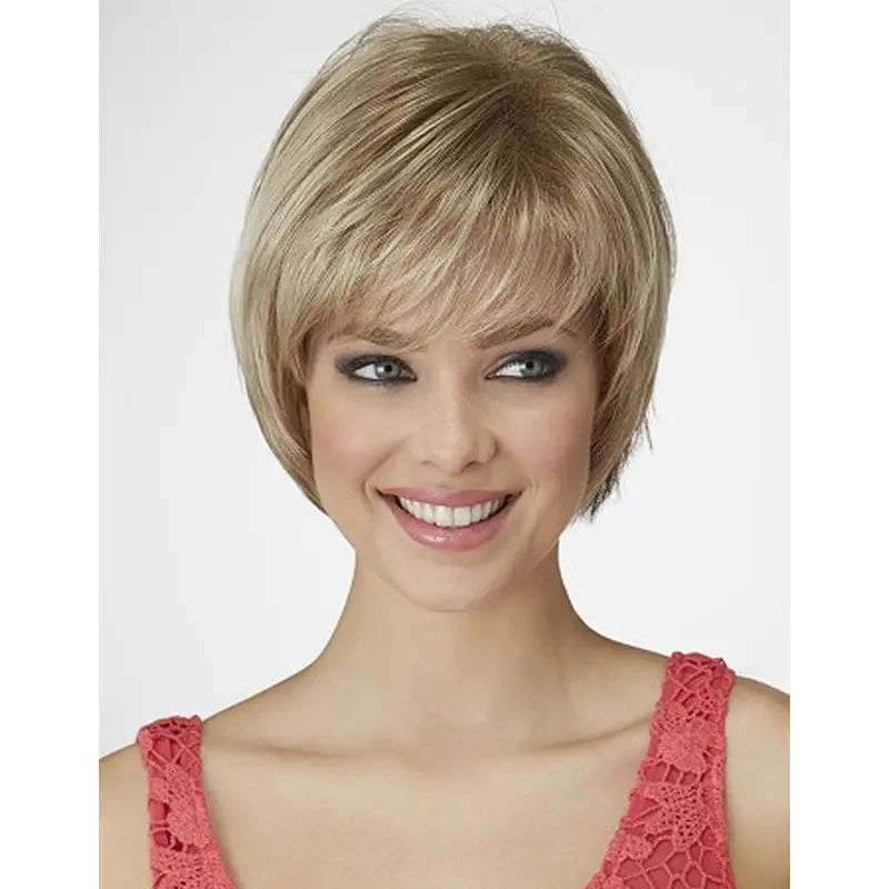 Pleasing Blonde Straight Chin Length Bob Wigs