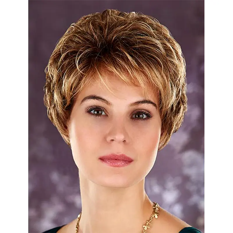 Blonde Wavy Synthetic Flexibility Short Wigs