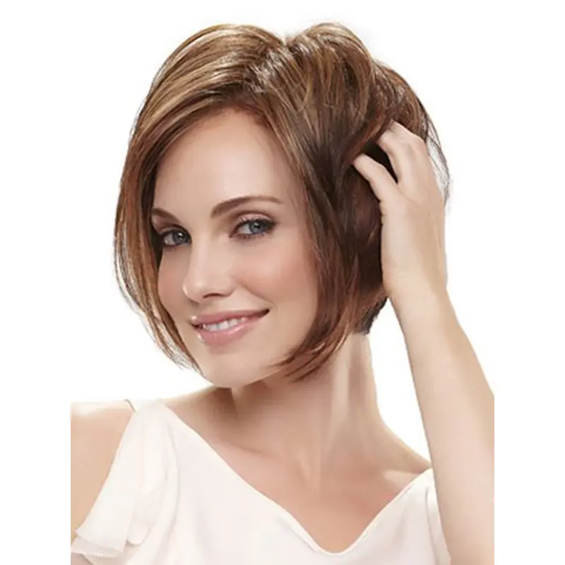 Cosy Brown Straight Chin Length Bob Wigs