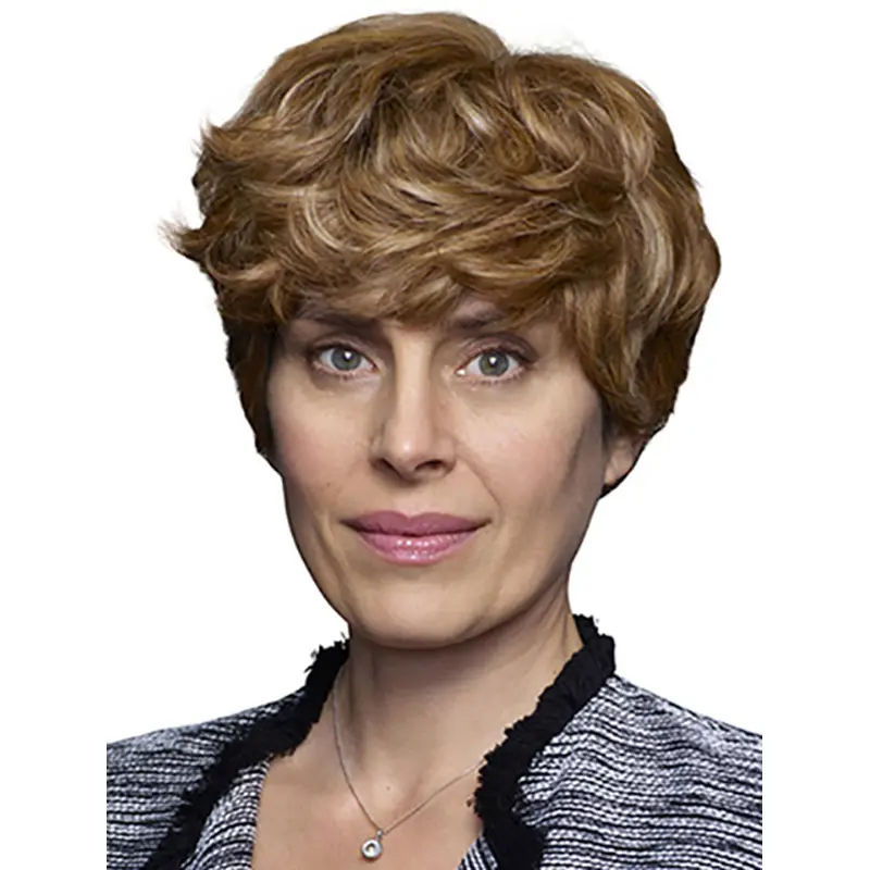 Curly Short 100% Hand-tied Blonde Layered Best Human Hair Wigs