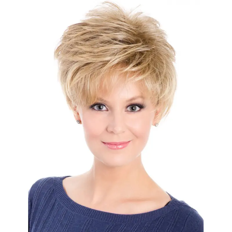 New Design Short Wavy Blonde Layered Fabulous Wigs