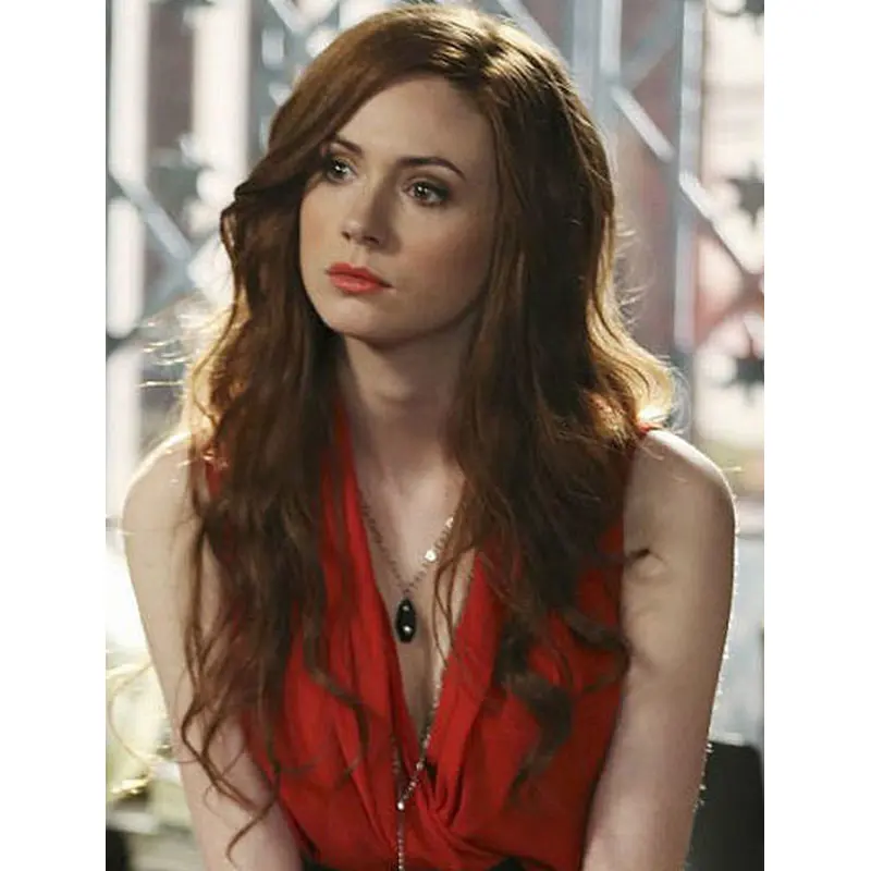 Sleek Layered Auburn Long Karen Gillan Wigs