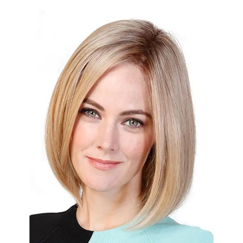 Straight Blonde 11" Monofilament Bobs Cancer Patient Wigs