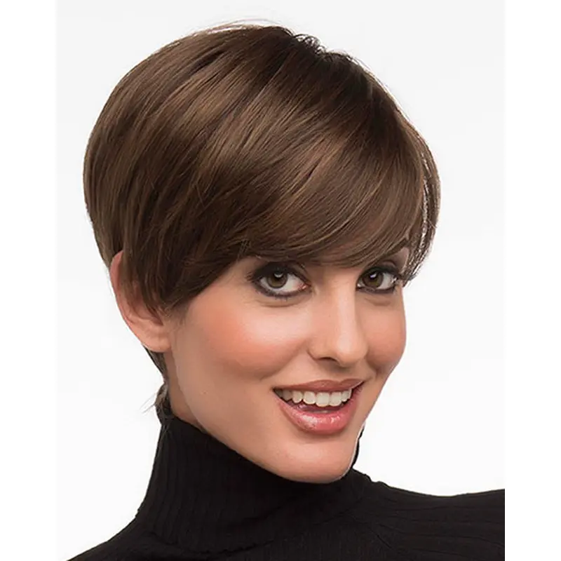 Brown Fashionable Layered Straight Short Wigs