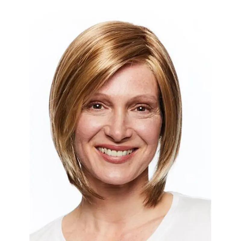 Chin Length Monofilament Straight Blonde Hair Wigs