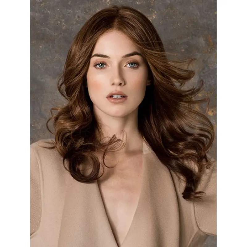 Ideal Remy Human Hair Monofilament Wavy Long Wigs