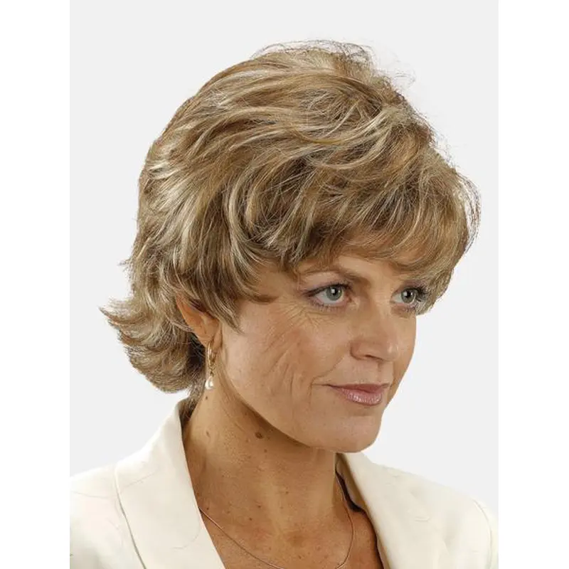 Short Monofilament Boycuts Blonde 8" Straight Synthetic Wigs Online