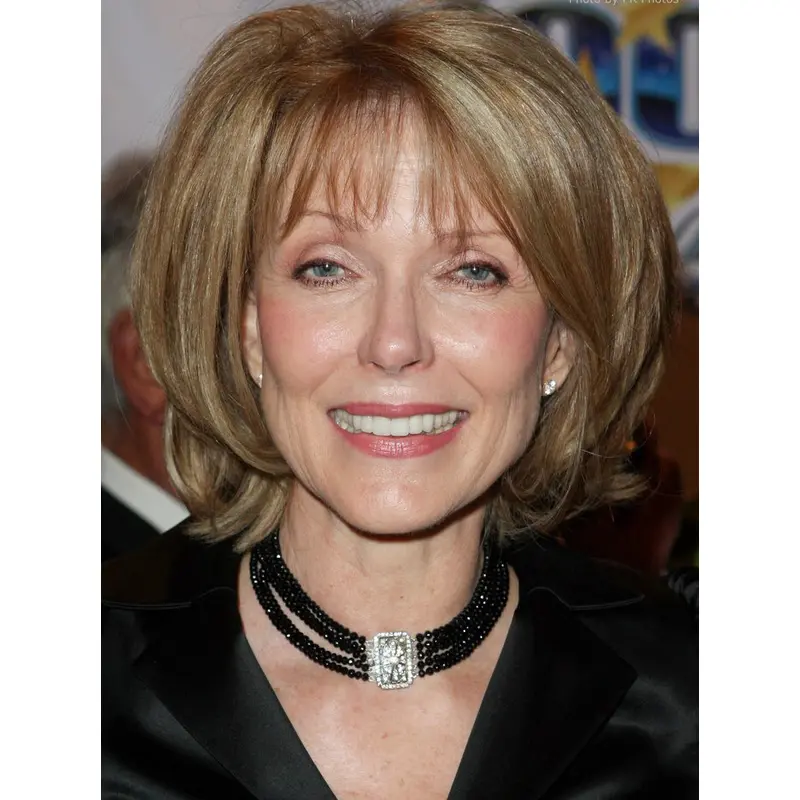 Short Straight Full Lace Blonde 12" Mature Women Wigs