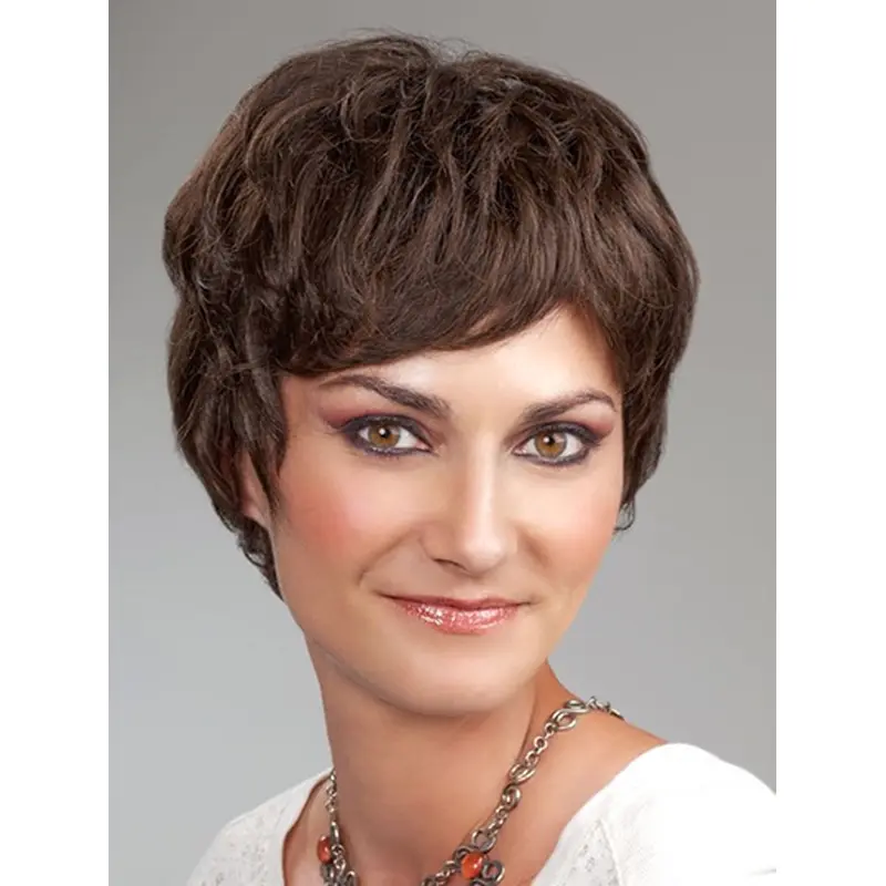Short Wavy Synthetic Monofilament Boycuts Short Wigs