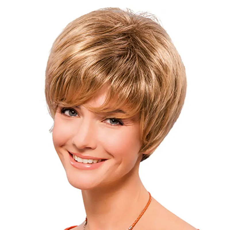 Synthetic 8" Straight Short Blonde Classic Wigs