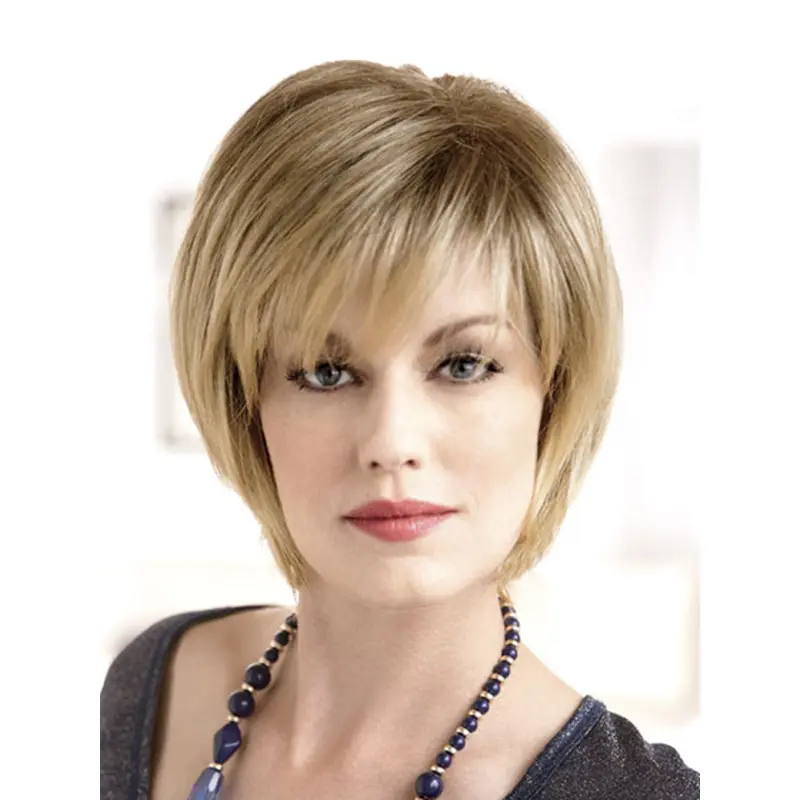 Wholesome Blonde Monofilament Chin Length Wigs