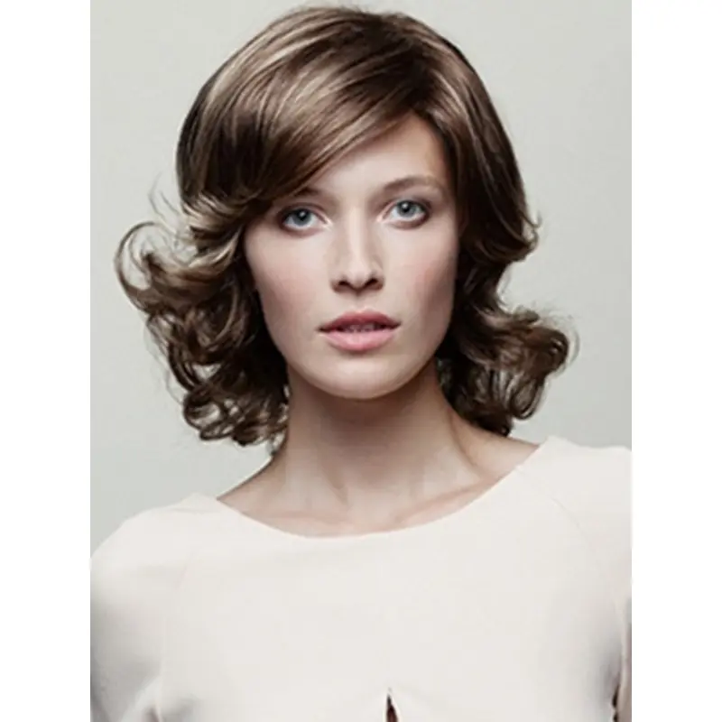 10" Wavy Brown Classic Medium Wigs