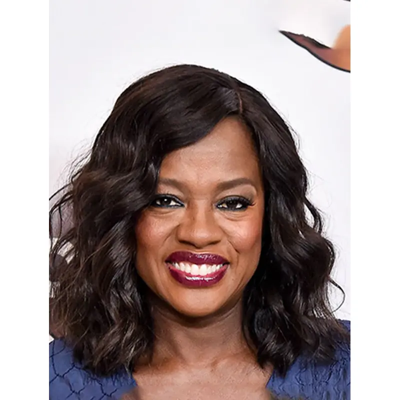 14" Lace Front Shoulder Length Synthetic Curly Viola Davis Wigs