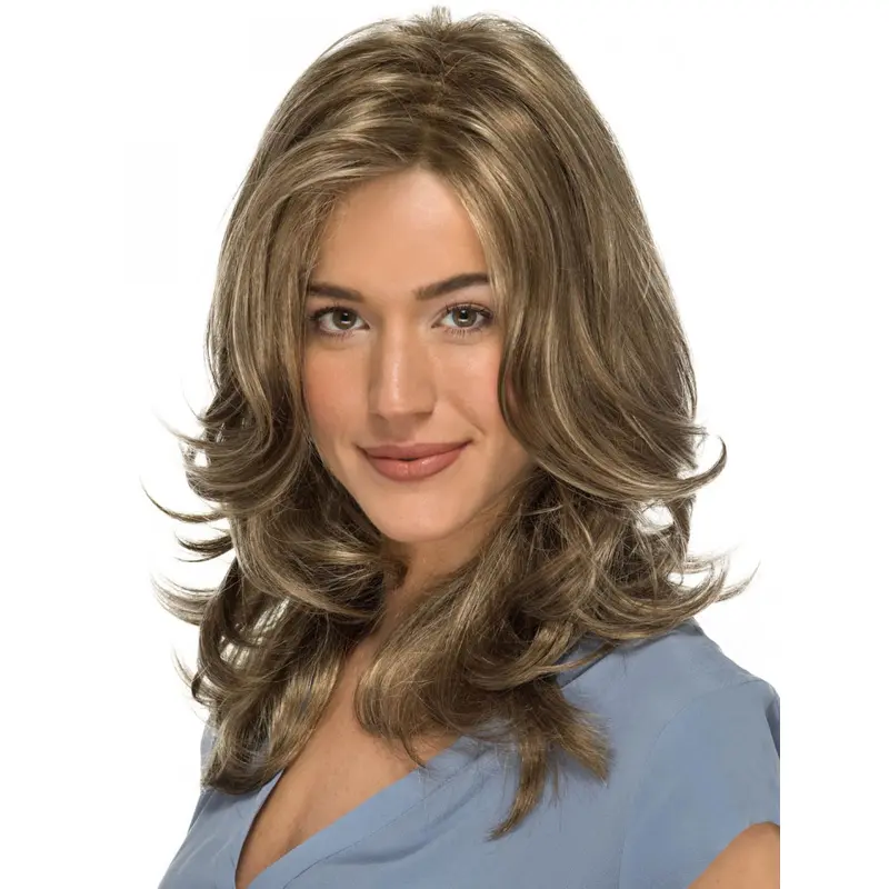 15" Lace Blonde Without Bangs Wavy Wigs